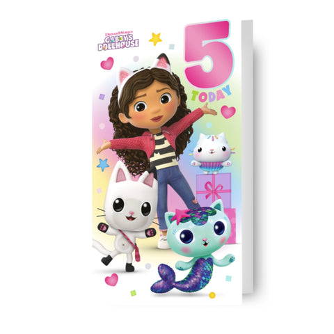 Gabby's Dollhouse Age 5 Birthday Card