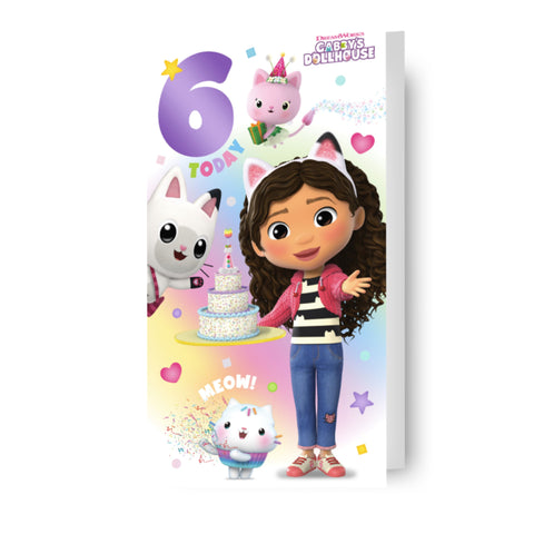 Gabby's Dollhouse Age 6 Birthday Card