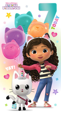 Gabby's Dollhouse Age 7 Birthday Card