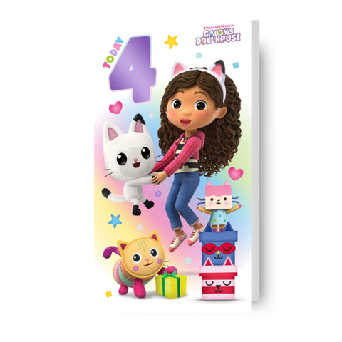 Gabby's Dollhouse Age 4 Birthday Card