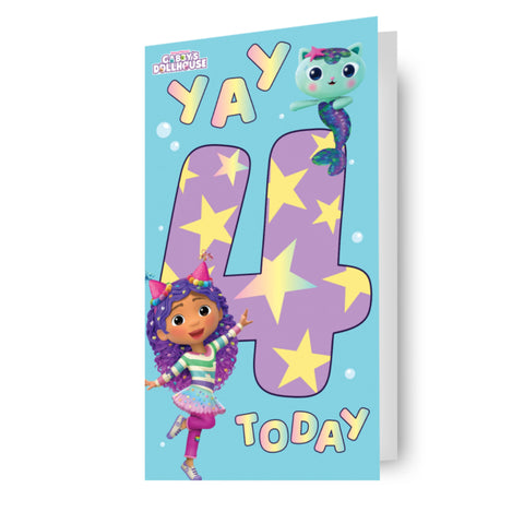 Gabby's Dollhouse Age 4 Birthday Card