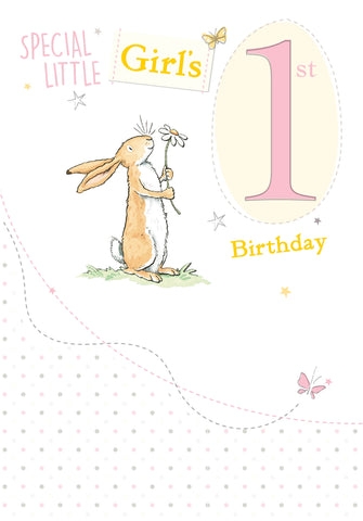 Special Little Girl's 1st Birthday Card Guess How Much I Love You