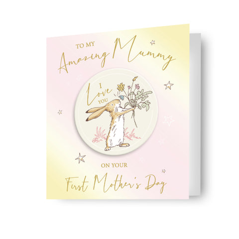 GUESS HOW MUCH I LOVE YOU 1ST MOTHER'S DAY CARD WITH COASTER