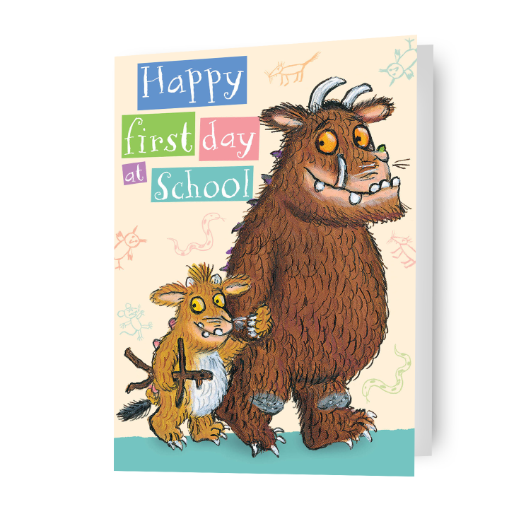 De Gruffalo 'Gelukkige eerste dag op school'-kaart