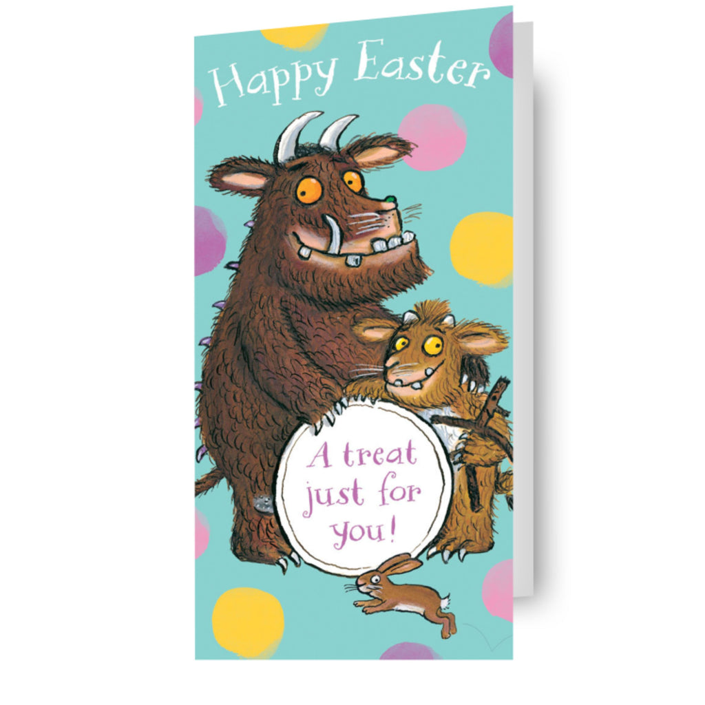 Biglietto d'auguri per portafogli denaro Gruffalo di buona Pasqua