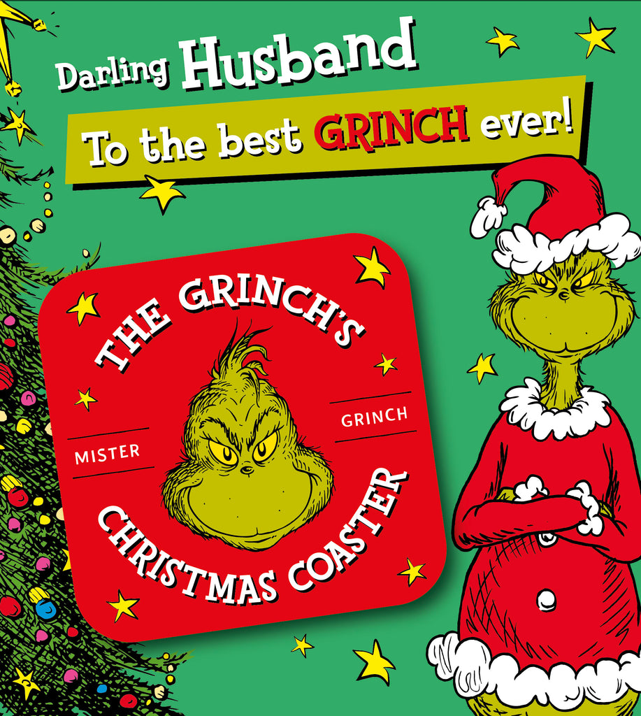 The Grinch Husband Christmas Card with Detachable Coaster