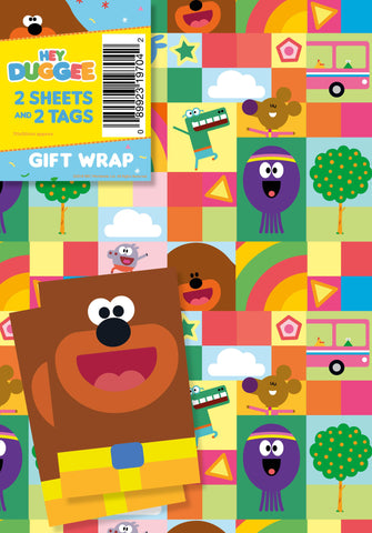 Hey Duggee Gift Wrap 2 Sheets & Tags