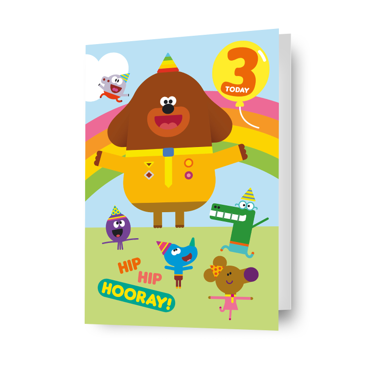 Hey Duggee Leeftijd 3 Verjaardagskaart