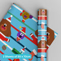 Hey Duggee Christmas Gift Wrap 2 fogli e etichette