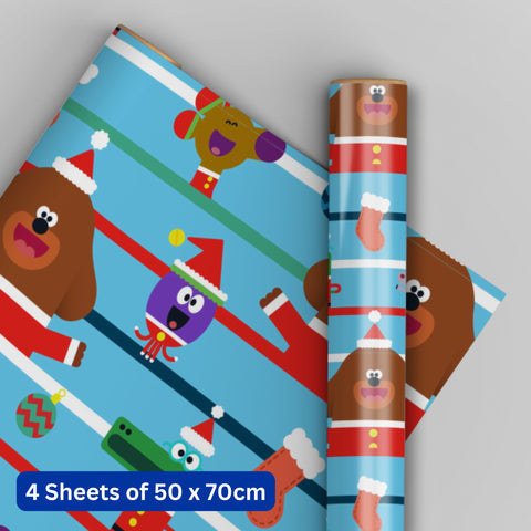 Hey Duggee Christmas 4 Sheets & 4 Tags Gift Wrap Bundle