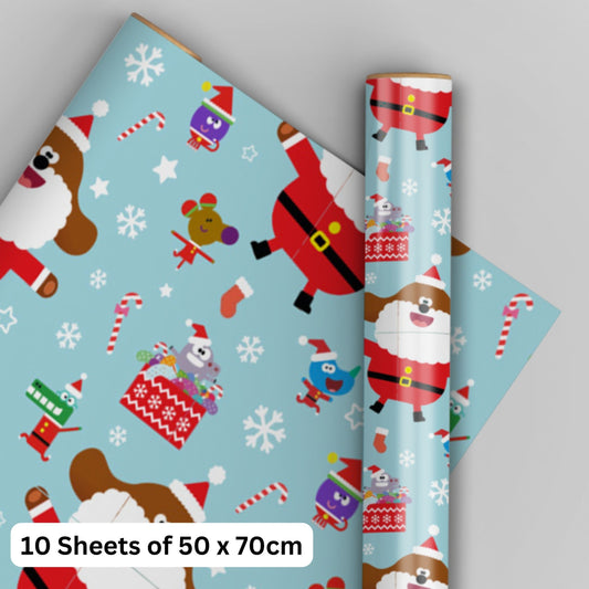 Hey Duggee Christmas 10 Sheets & 10 Tags Gift Wrap