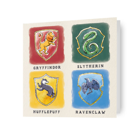 Harry Potter Hogwarts Houses Birthday Card