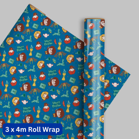 Harry Potter 4m Roll Wrapping Paper - 3 Pack Bundle