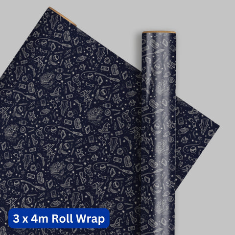 Harry Potter 4m Roll Wrapping Paper - 3 Pack Bundle