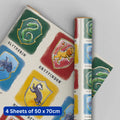 Harry Potter 4 Sheets & 4 Tags Gift Wrap