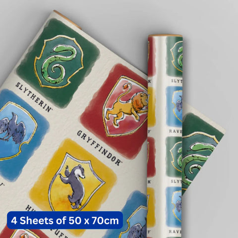 Harry Potter 4 Sheets & 4 Tags Gift Wrap Bundle