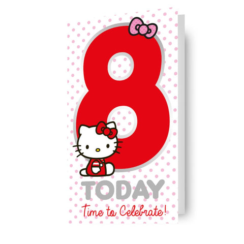 Hello Kitty Age 8 Birthday Card