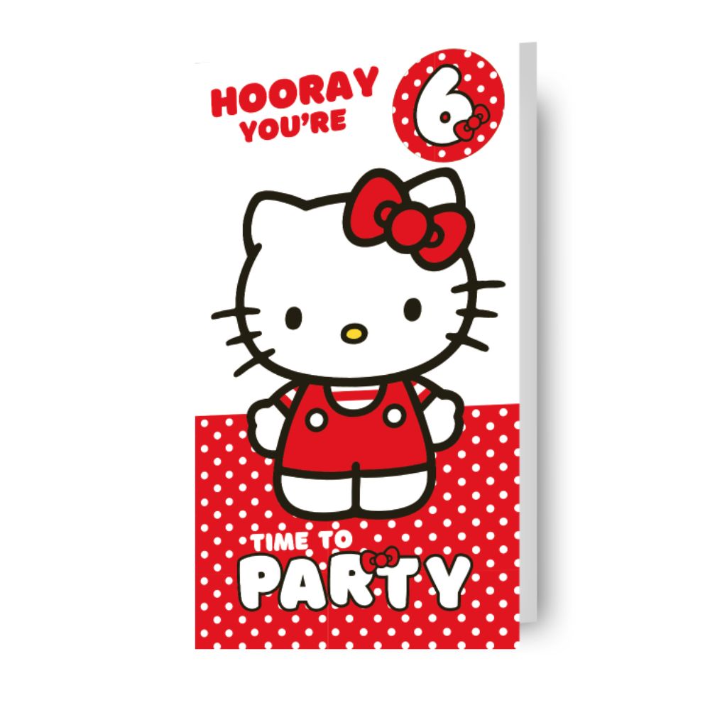 Hello Kitty Multi Ages 5-10 Sticker Birthday Card