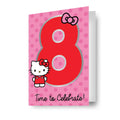 Hello Kitty Age 8 Sticker Birthday Card