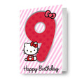 Hello Kitty Age 9 Sticker Birthday Card