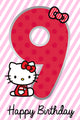 Hello Kitty Age 9 Sticker Birthday Card