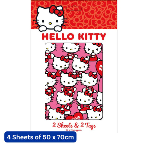 Hello Kitty 4 Sheet 4 Tag Gift Wrap Bundle