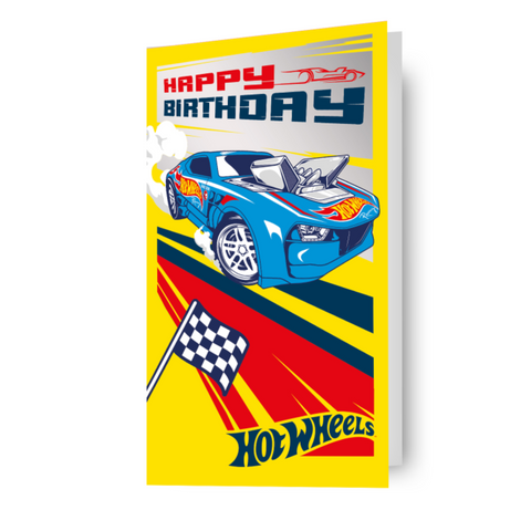 Hot Wheels Blue Car Birthday Card