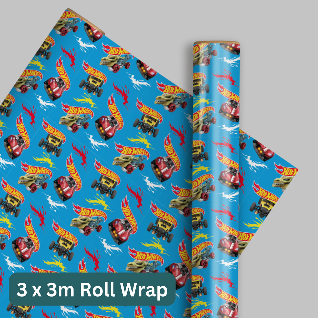 Hot Wheels Wrapping Paper 3m Roll - 3 Pack Bundle