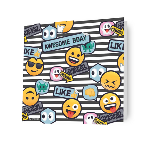 JoyPixels Emoji Awesome B-Day Card