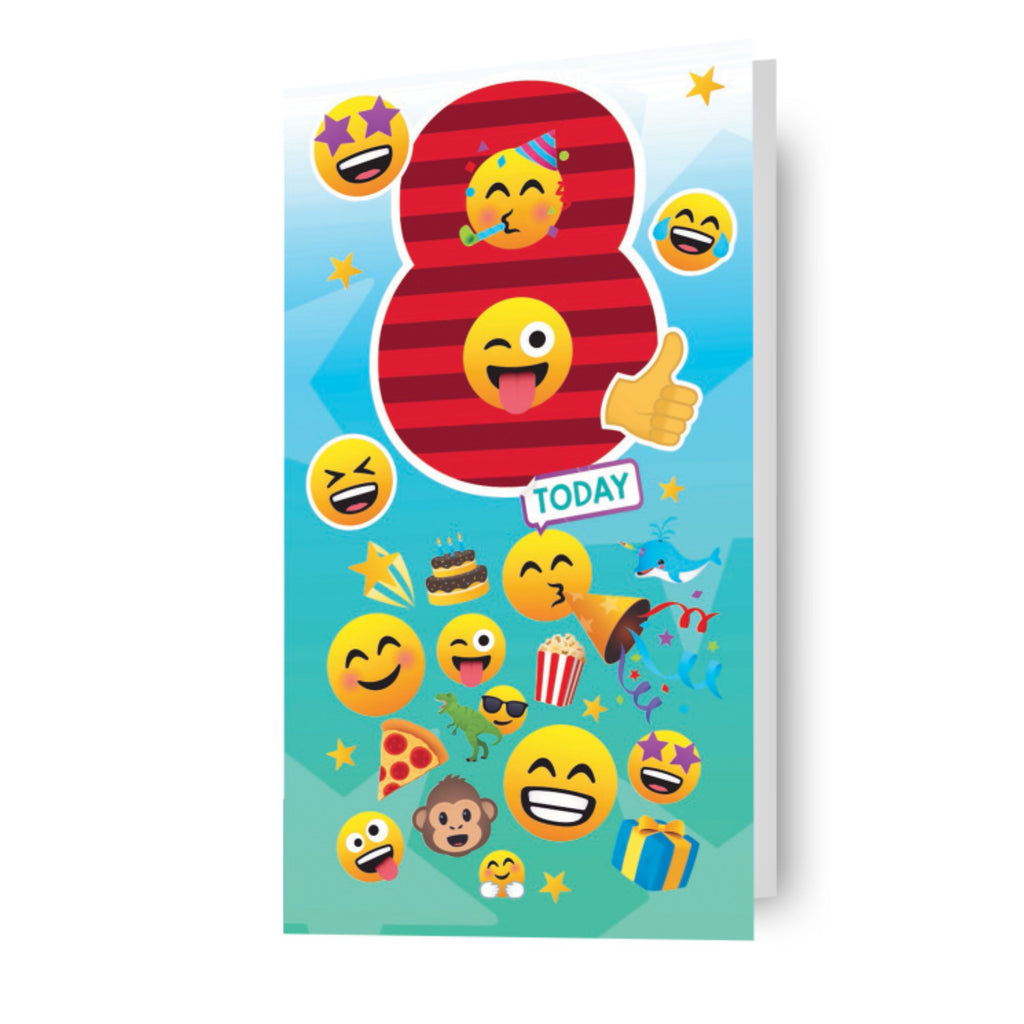 JoyPixels Emoji Age 8 Birthday Card