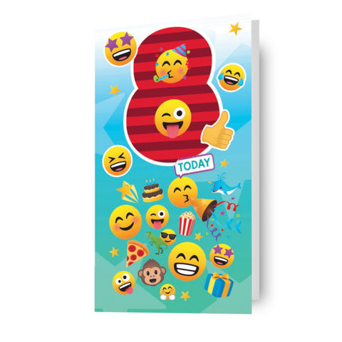 JoyPixels Emoji Age 8 Birthday Card