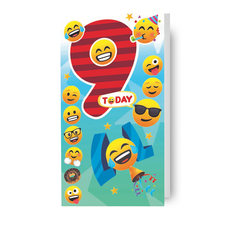 JoyPixels Emoji Age 9 Birthday Card