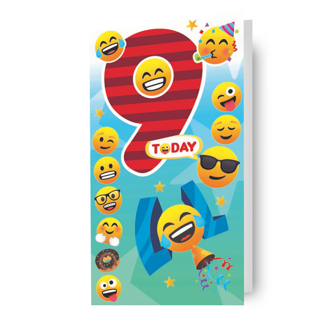 JoyPixels Emoji Age 9 Birthday Card