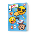 JoyPixels Emoji 'Son' Birthday Card