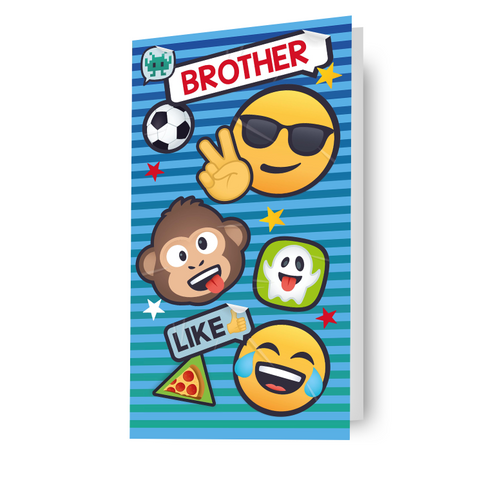 JoyPixels Emoji 'Brother' Birthday Card