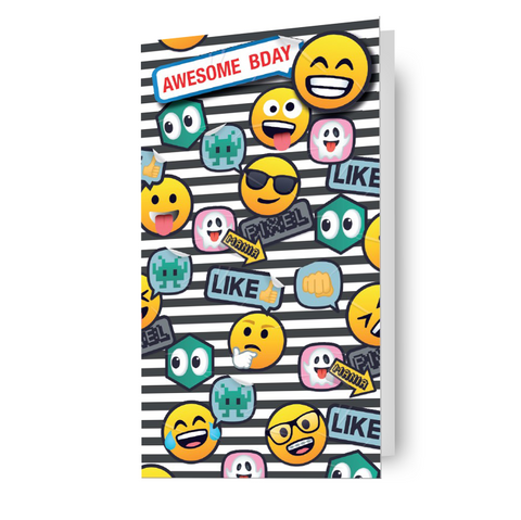 JoyPixels Emoji 'Awesome Bday' Birthday Card