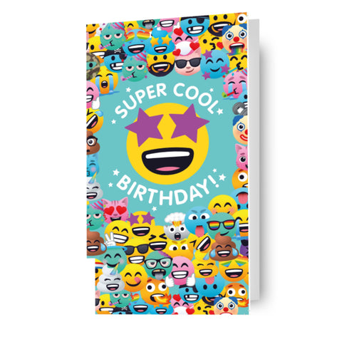 Emoji Joy Pixel Super Cool Birthday Card