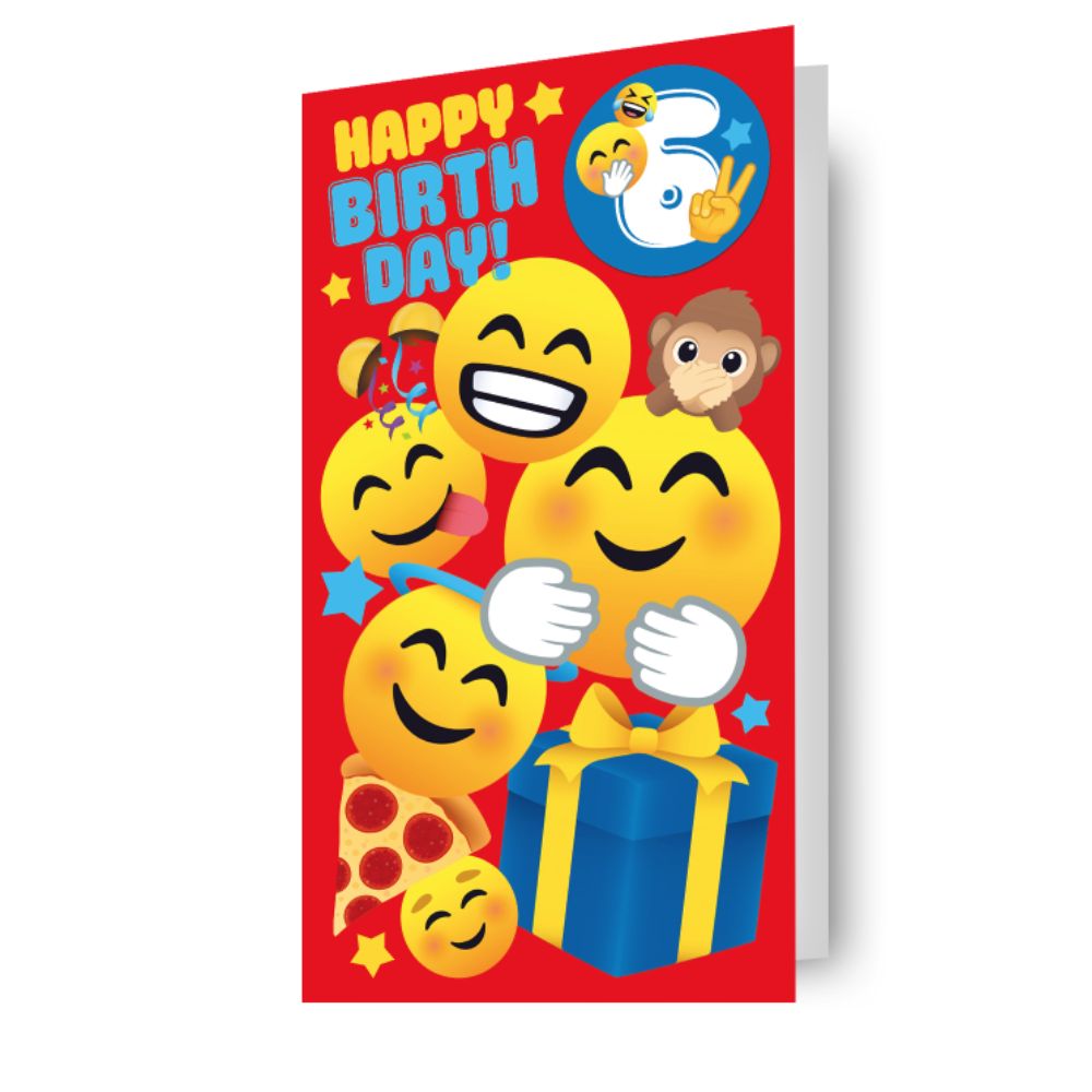 JoyPixels Multi Ages 5-12 Sticker Birthday Card