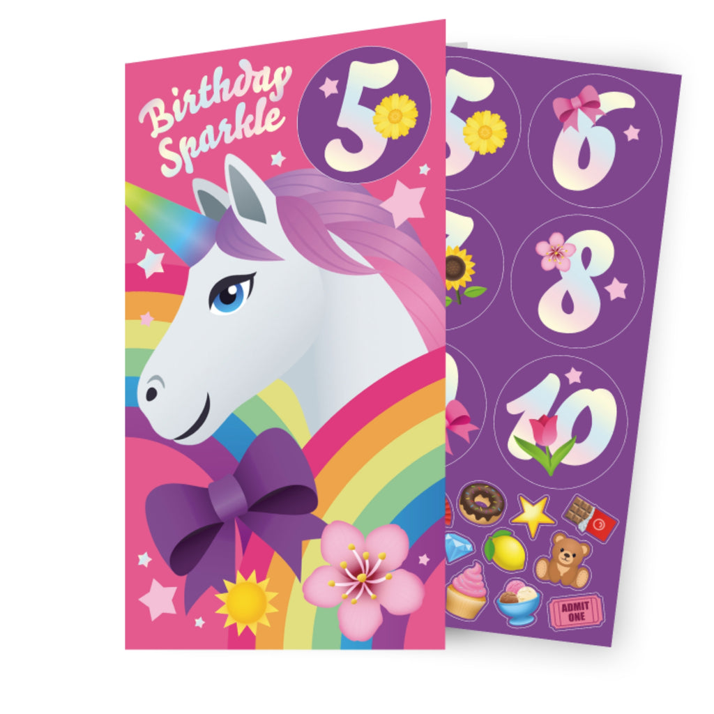 JoyPixels Multi Ages 5-10 Sticker Birthday Card