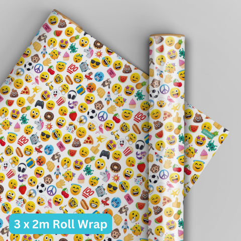 JoyPixels Emoji 2m Roll Wrapping Paper - 3 Pack Bundle