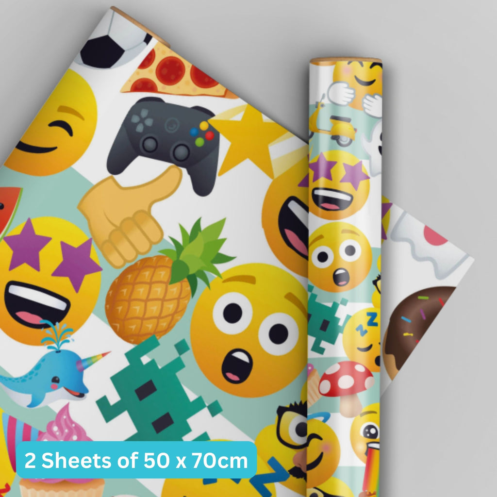 JoyPixels Emoji 2 vellen en 2 labels inpakpapier