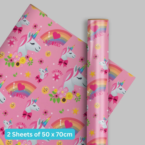 Joypixels Unicorn Gift Wrap 2 Sheets & Tags