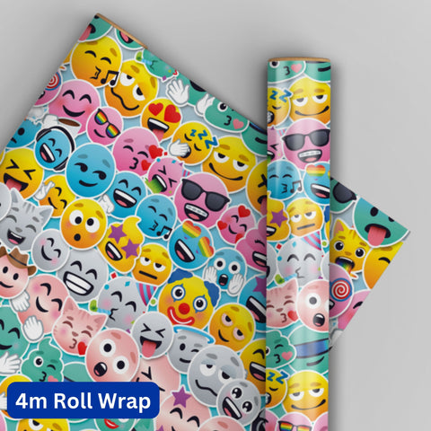 Emoji Joy Pixels 4m Roll Wrap