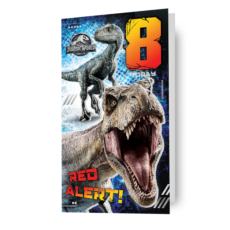 Biglietto d'auguri per 8 anni di Jurassic World