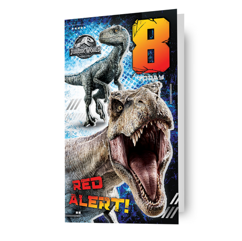 Jurassic World Age 8 Birthday Card