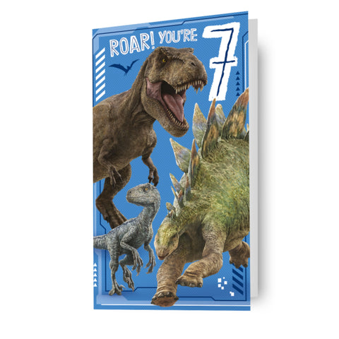 Jurassic World 'Roar Your 7' 7th Birthday Card