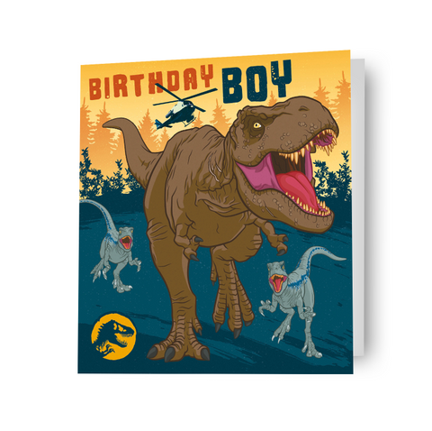 Jurassic World Birthday Boy Dinosaur Card, prodotto con licenza ufficiale