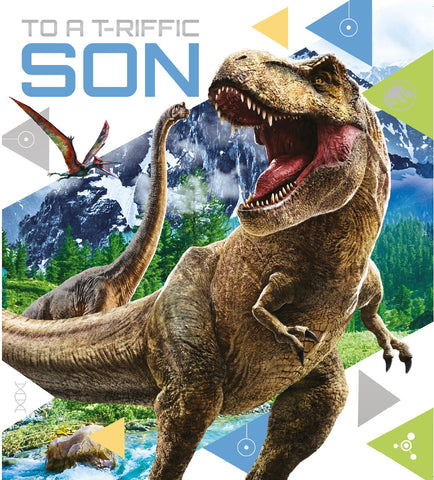 Jurassic World Son Birthday Card