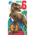 Jurassic World Age 6 Sticker Birthday Card