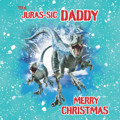 Jurassic World Daddy Christmas Card
